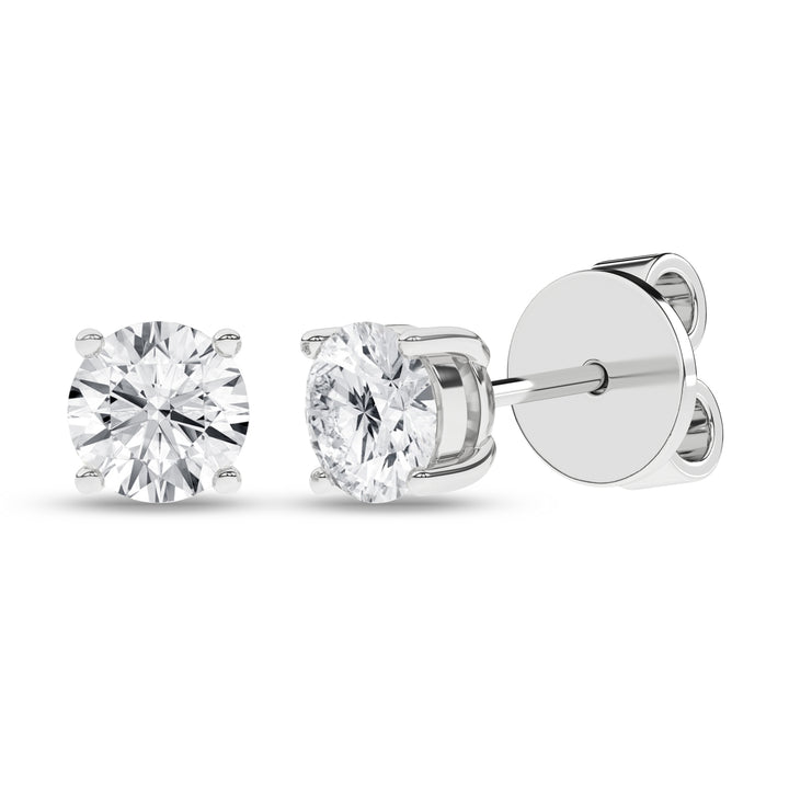 Stud Earrings (Round) in 14K White Gold – Silvadi Jewelry Aurora CO