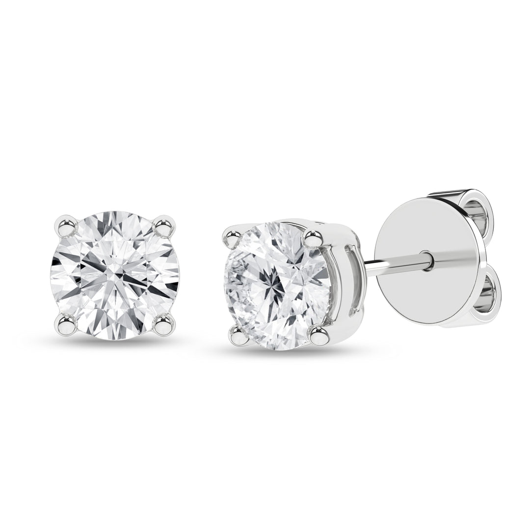 Stud Earrings (Round) in 14K White Gold – Silvadi Jewelry Aurora CO
