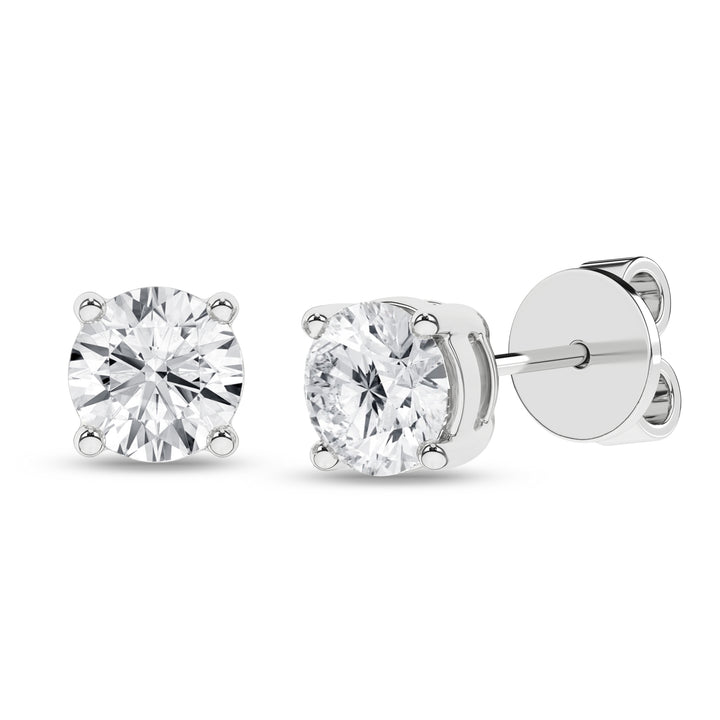 Stud Earrings (Round) in 14K White Gold – Silvadi Jewelry Aurora CO