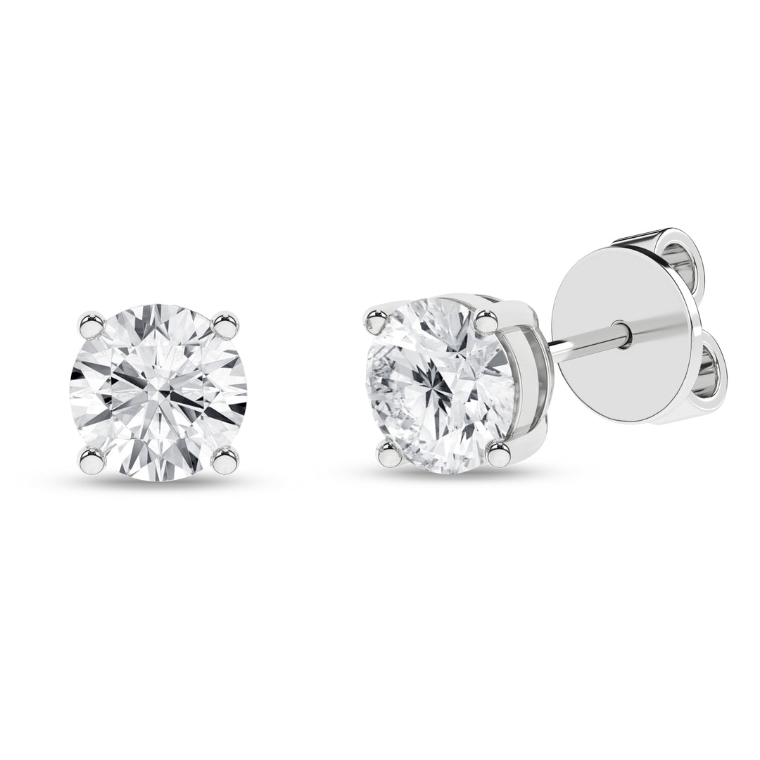 Stud Earrings (Round) in 14K White Gold – Silvadi Jewelry Aurora CO