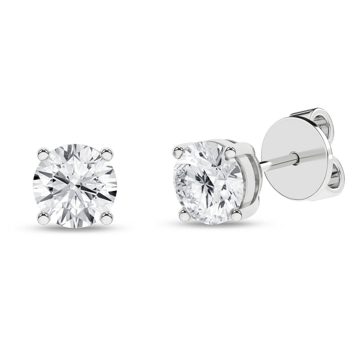 Stud Earrings (Round) in 14K White Gold – Silvadi Jewelry Aurora CO