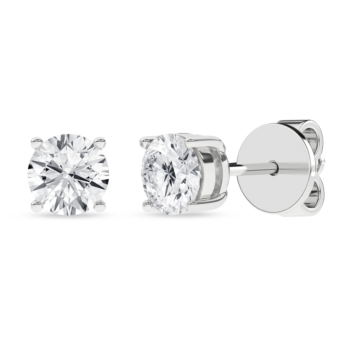 Stud Earrings (Round) in 14K White Gold – Silvadi Jewelry Aurora CO