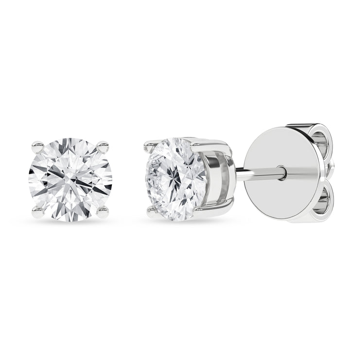Stud Earrings (Round) in 14K White Gold – Silvadi Jewelry Aurora CO