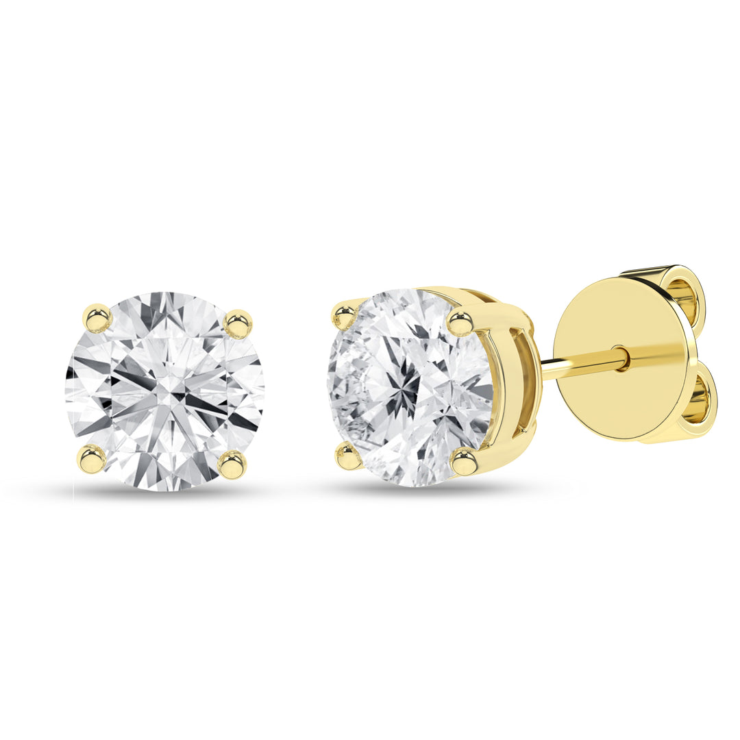 Stud Earrings (Round) in 14K Yellow Gold – Silvadi Jewelry Aurora CO