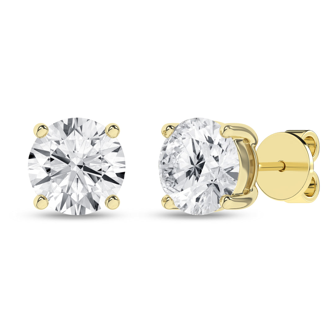 Stud Earrings (Round) in 14K Yellow Gold – Silvadi Jewelry Aurora CO