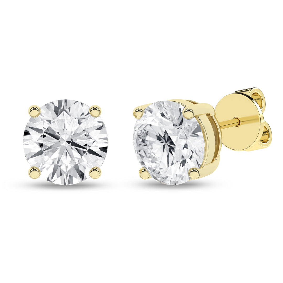 Stud Earrings (Round) in 14K Yellow Gold – Silvadi Jewelry Aurora CO