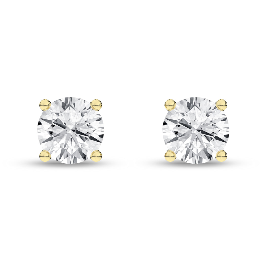 Stud Earrings (Round) in 14K Yellow Gold – Silvadi Jewelry Aurora CO