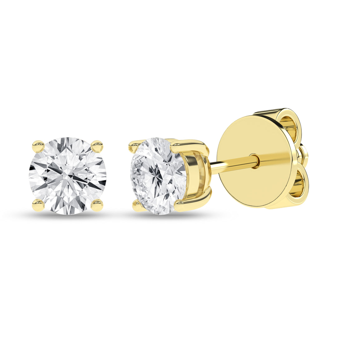 Stud Earrings (Round) in 14K Yellow Gold – Silvadi Jewelry Aurora CO