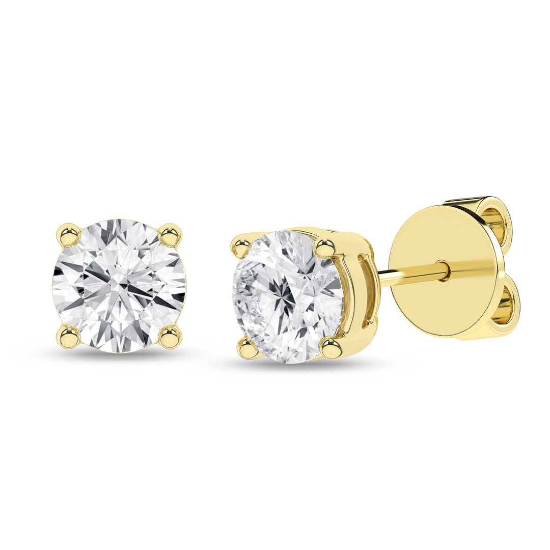Stud Earrings (Round) in 14K Yellow Gold – Silvadi Jewelry Aurora CO