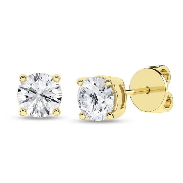 Stud Earrings (Round) in 14K Yellow Gold – Silvadi Jewelry Aurora CO