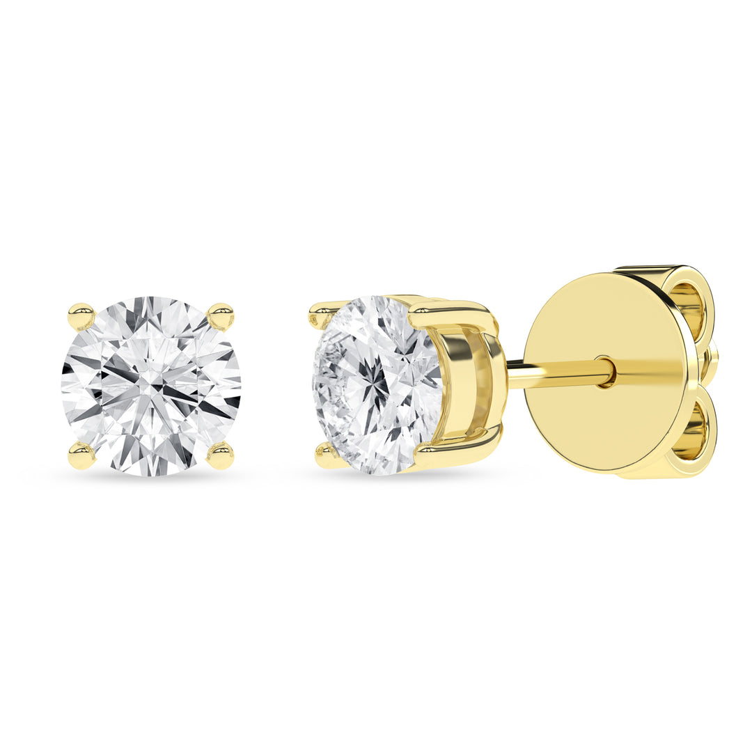 Stud Earrings (Round) in 14K Yellow Gold – Silvadi Jewelry Aurora CO