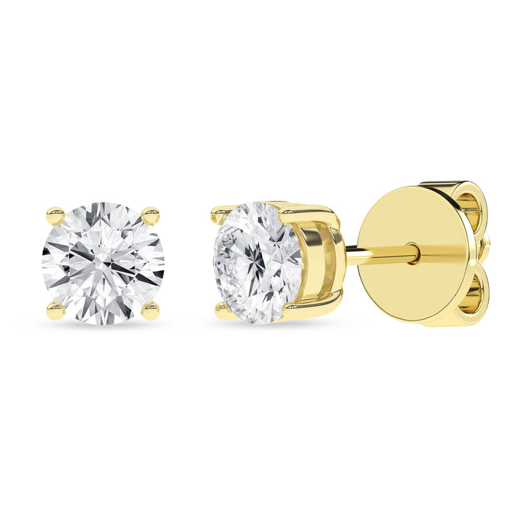 Stud Earrings (Round) in 14K Yellow Gold – Silvadi Jewelry Aurora CO