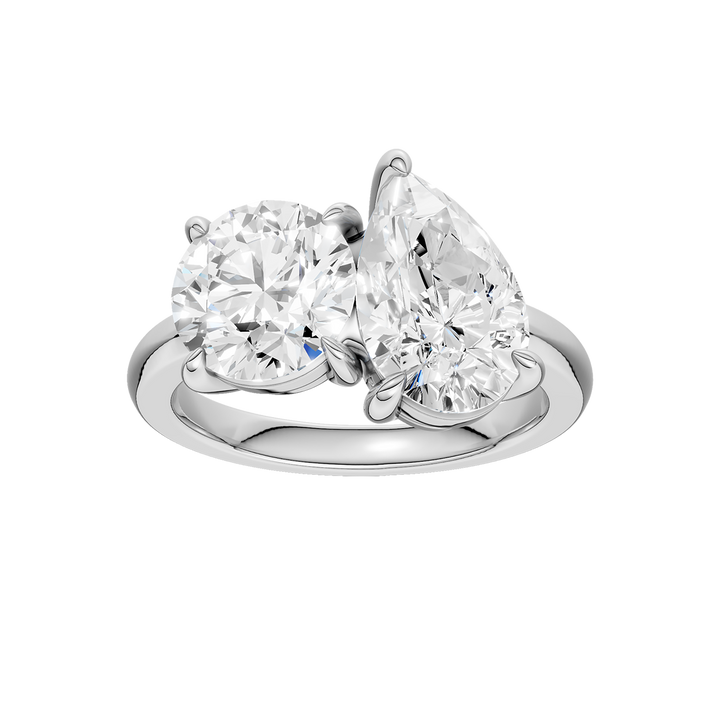 Toi et Moi Ring (Round & Pear) in 14K White Gold – Silvadi Jewelry Aurora CO