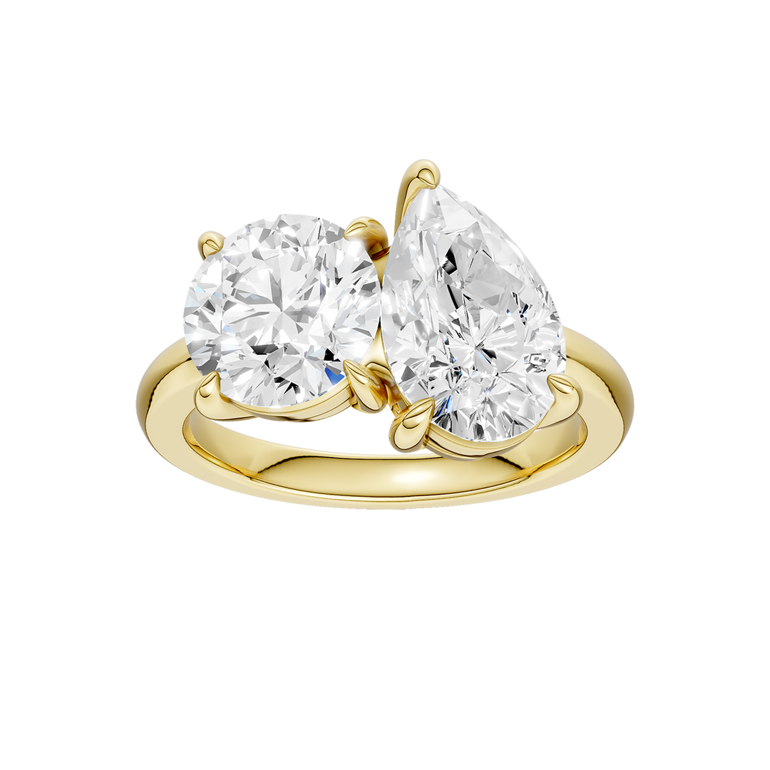 Toi et Moi Ring (Round & Pear) in 14K Yellow Gold – Silvadi Jewelry Aurora CO