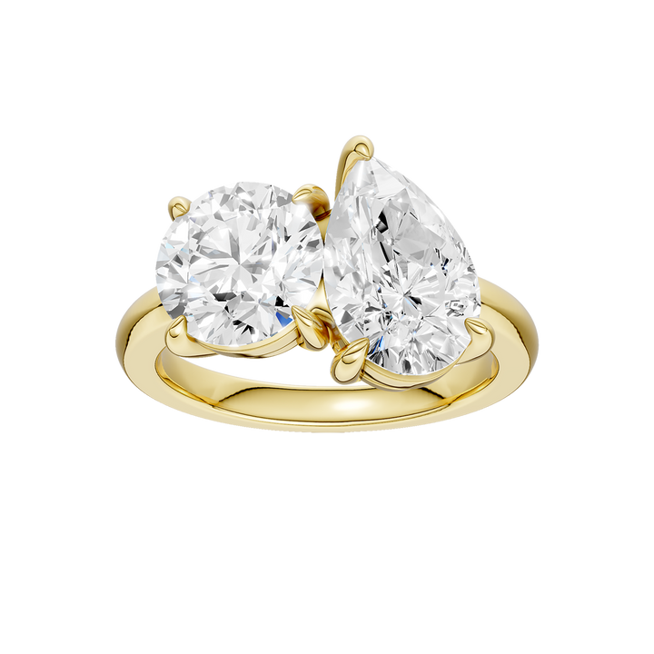 Toi et Moi Ring (Round & Pear) in 14K Yellow Gold – Silvadi Jewelry Aurora CO