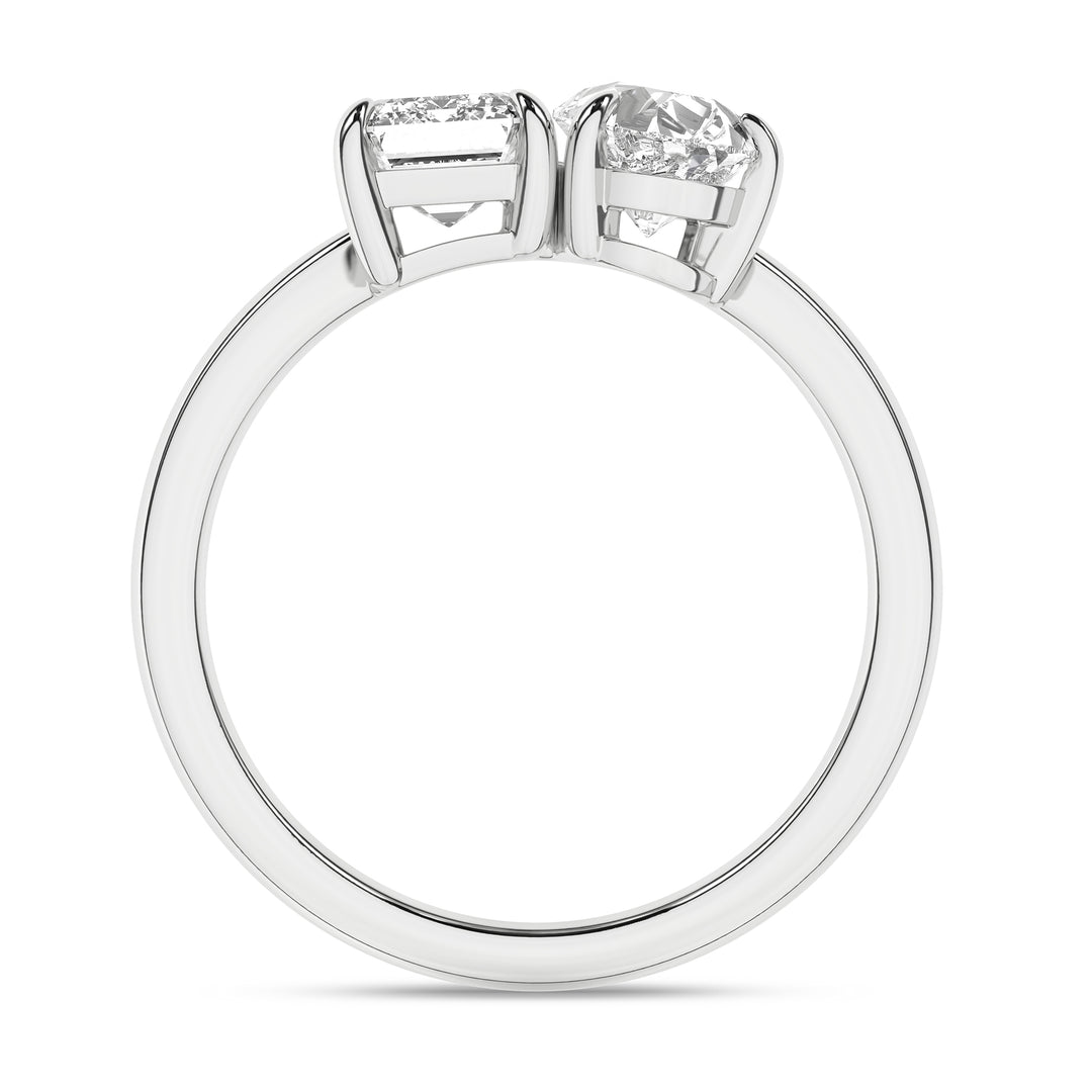 Toi et Moi Ring (Emerald, Pear) in 14K White Gold – Silvadi Jewelry Aurora CO