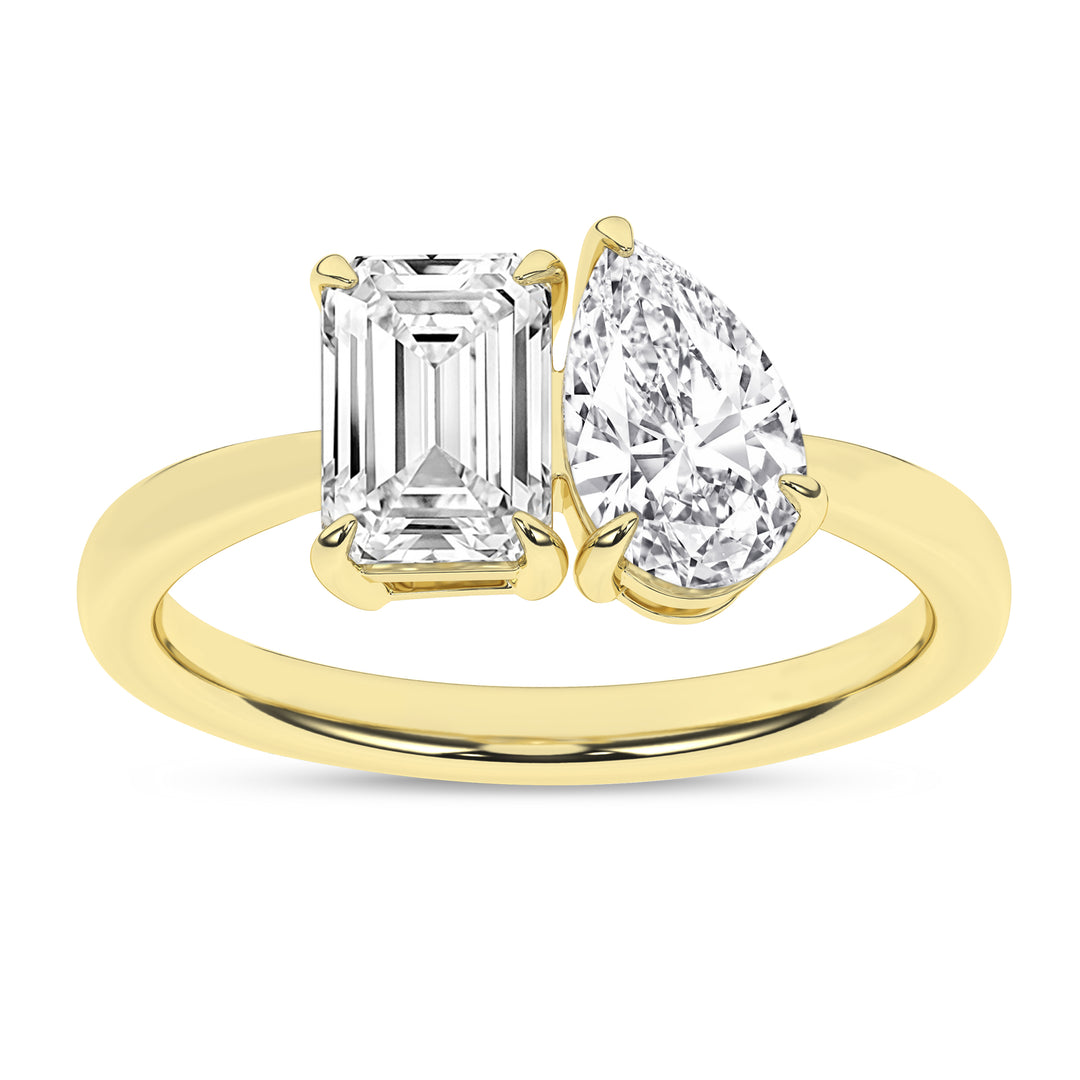 Toi et Moi Ring (Emerald, Pear) in 14K Yellow Gold – Silvadi Jewelry Aurora CO