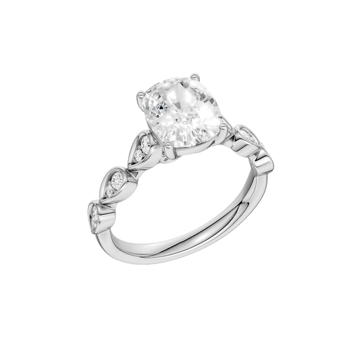 Trellis Shank Engagement Ring (Elongated Cushion) in 14K White Gold – Silvadi Jewelry Aurora CO