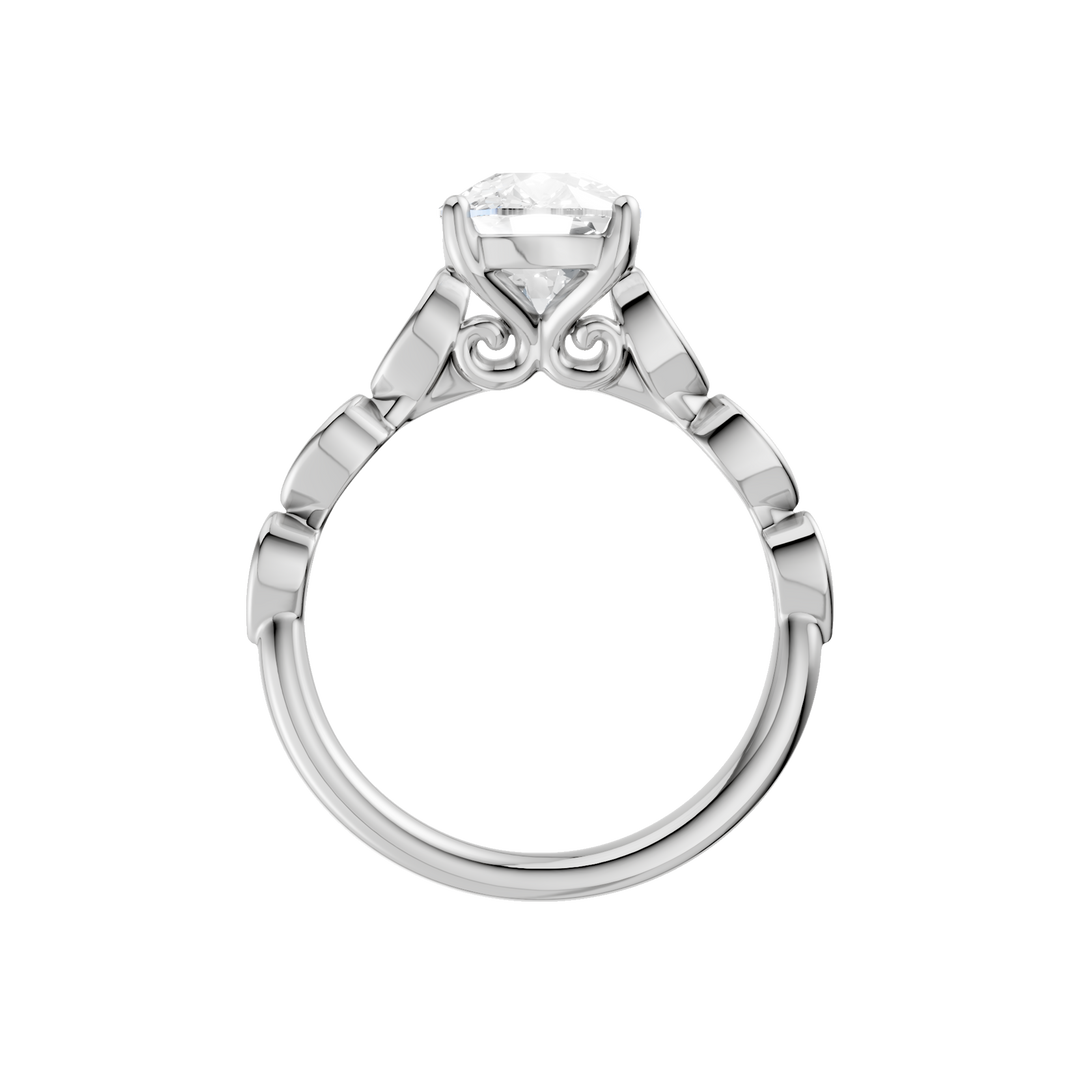Trellis Shank Engagement Ring (Elongated Cushion) in 14K White Gold – Silvadi Jewelry Aurora CO