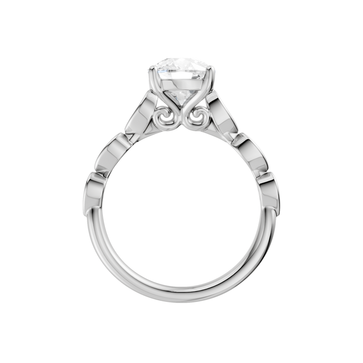 Trellis Shank Engagement Ring (Elongated Cushion) in 14K White Gold – Silvadi Jewelry Aurora CO