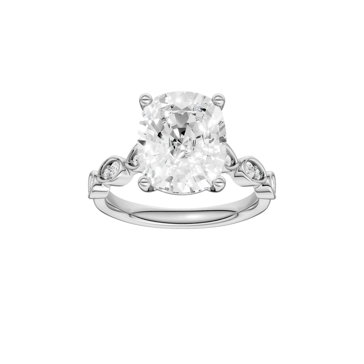 Trellis Shank Engagement Ring (Elongated Cushion) in 14K White Gold – Silvadi Jewelry Aurora CO