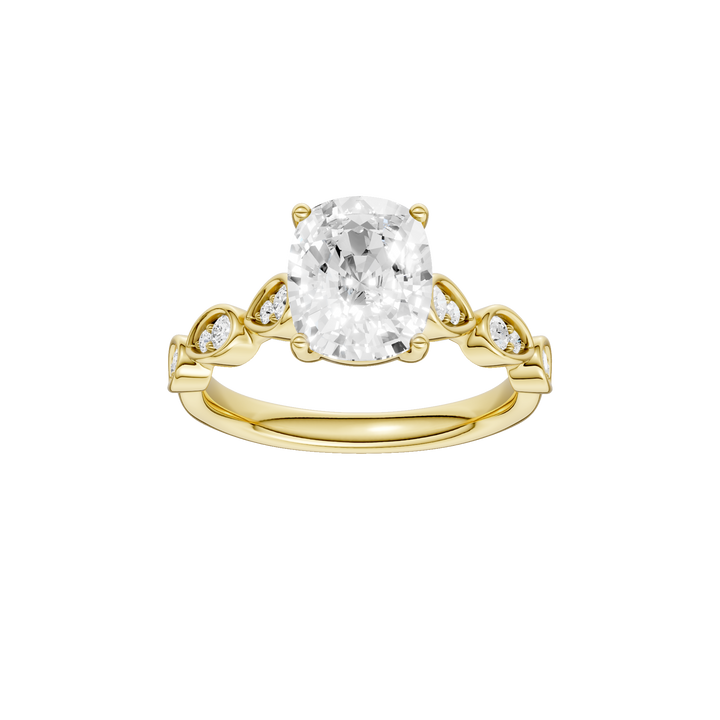 Trellis Shank Engagement Ring (Elongated Cushion) in 14K Yellow Gold – Silvadi Jewelry Aurora CO