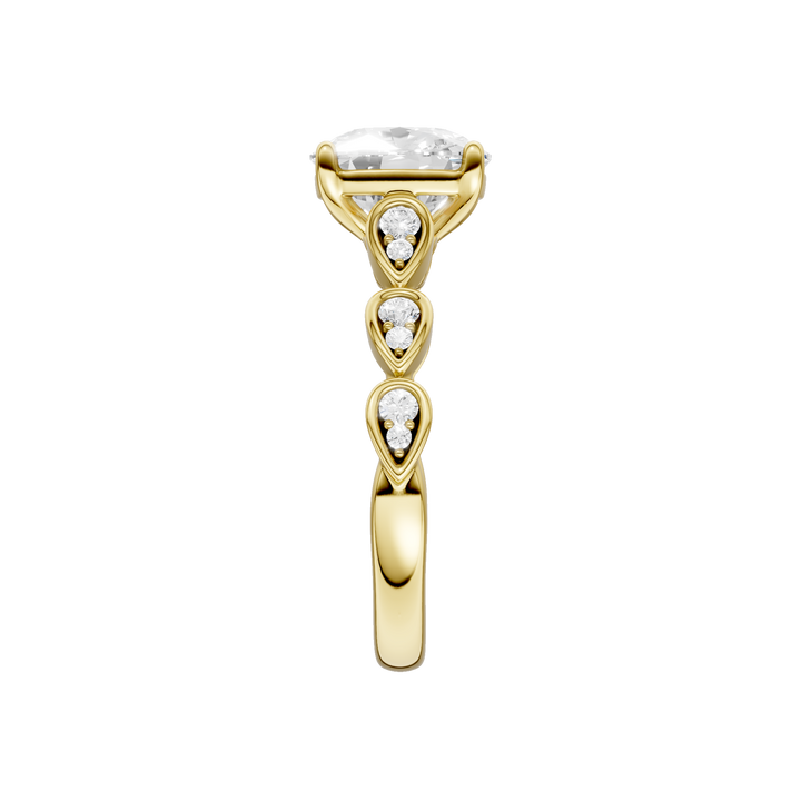 Trellis Shank Engagement Ring (Elongated Cushion) in 14K Yellow Gold – Silvadi Jewelry Aurora CO