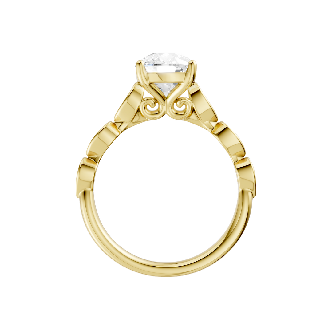 Trellis Shank Engagement Ring (Elongated Cushion) in 14K Yellow Gold – Silvadi Jewelry Aurora CO