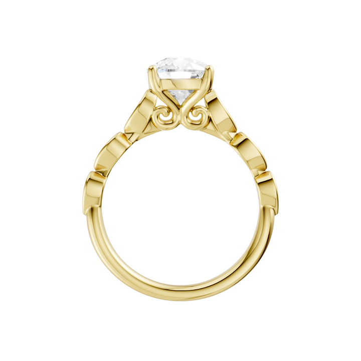 Trellis Shank Engagement Ring (Elongated Cushion) in 14K Yellow Gold – Silvadi Jewelry Aurora CO
