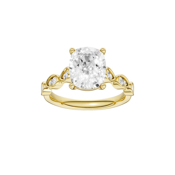 Trellis Shank Engagement Ring (Elongated Cushion) in 14K Yellow Gold – Silvadi Jewelry Aurora CO
