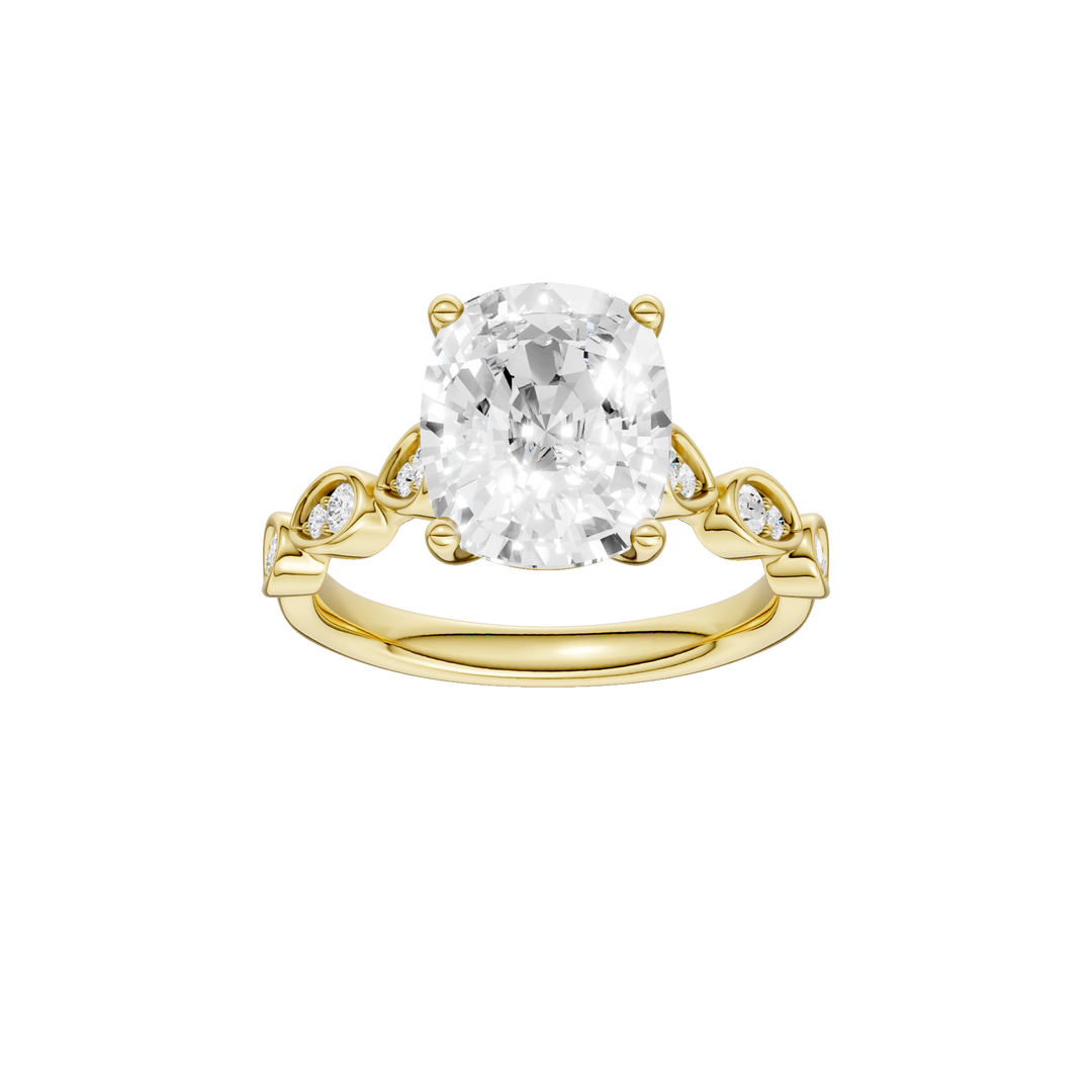 Trellis Shank Engagement Ring (Elongated Cushion) in 14K Yellow Gold – Silvadi Jewelry Aurora CO