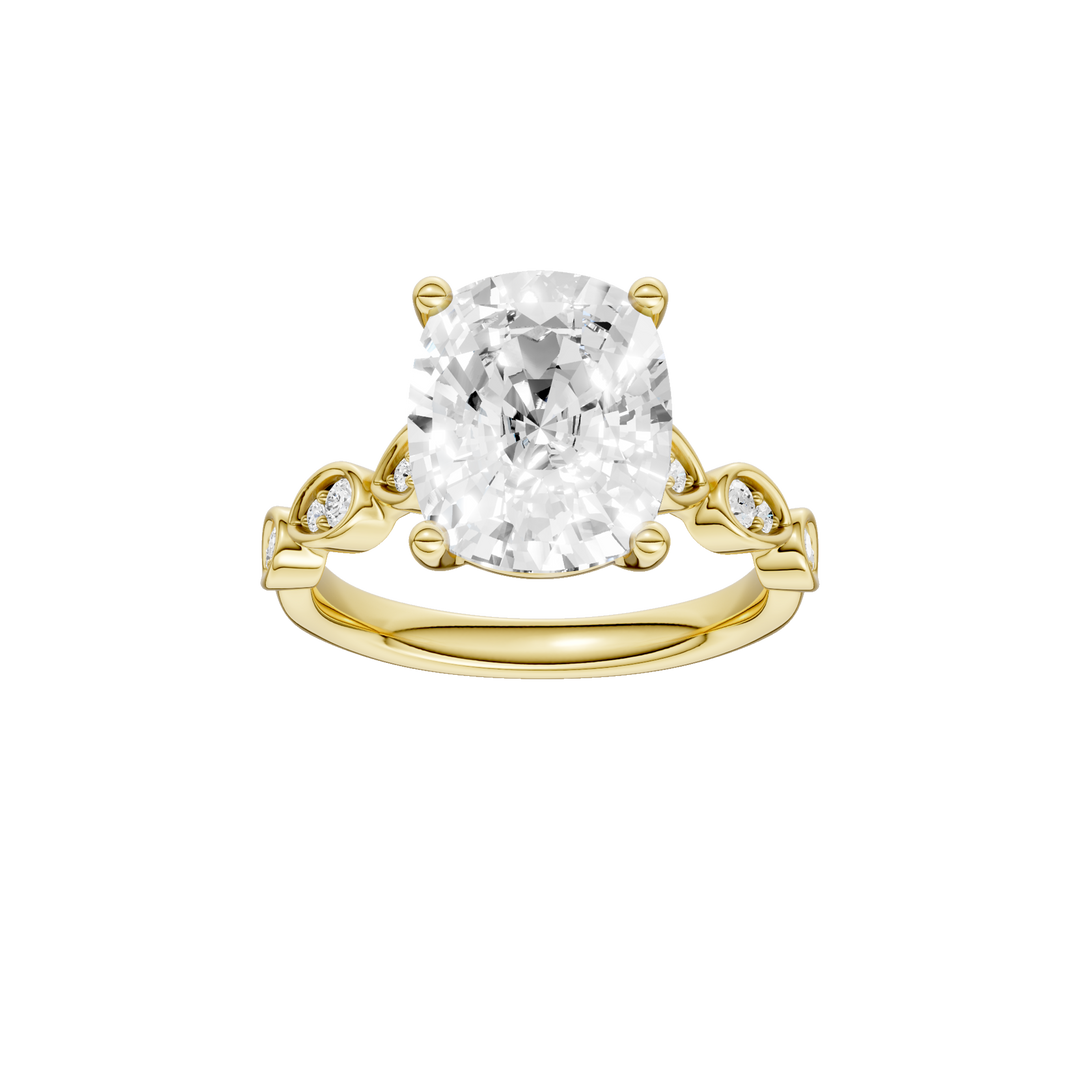 Trellis Shank Engagement Ring (Elongated Cushion) in 14K Yellow Gold – Silvadi Jewelry Aurora CO
