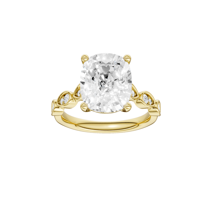 Trellis Shank Engagement Ring (Elongated Cushion) in 14K Yellow Gold – Silvadi Jewelry Aurora CO