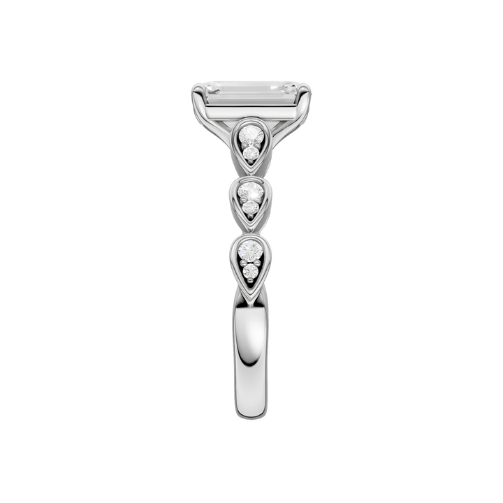 Trellis Shank Engagement Ring (Emerald) in 14K White Gold – Silvadi Jewelry Aurora CO