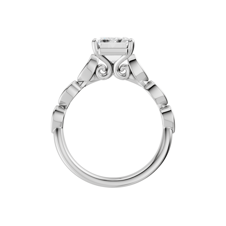 Trellis Shank Engagement Ring (Emerald) in 14K White Gold – Silvadi Jewelry Aurora CO