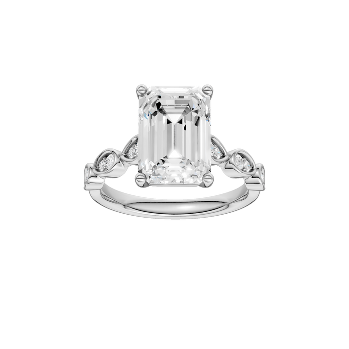 Trellis Shank Engagement Ring (Emerald) in 14K White Gold – Silvadi Jewelry Aurora CO