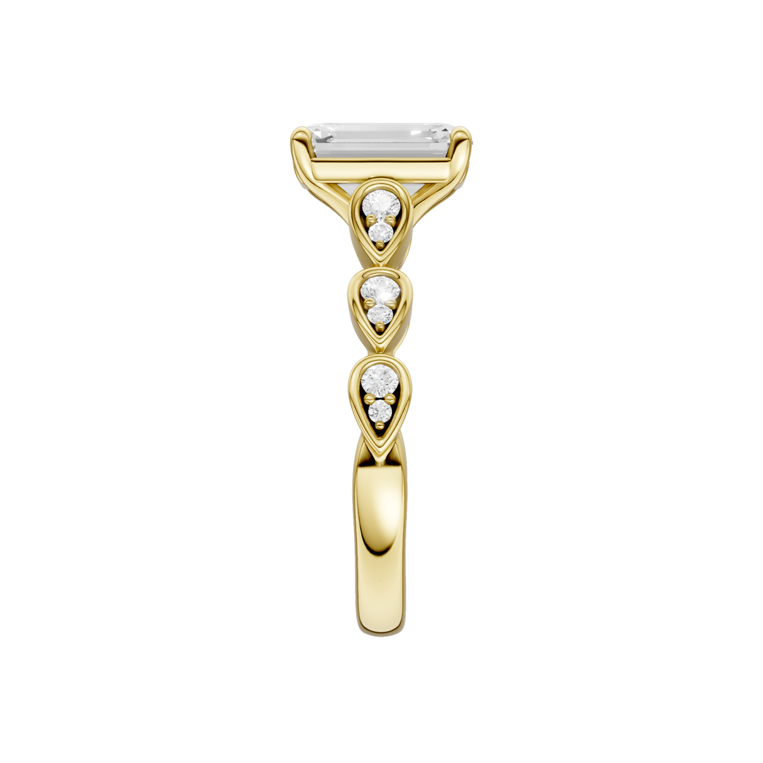 Trellis Shank Engagement Ring (Emerald) in 14K Yellow Gold – Silvadi Jewelry Aurora CO