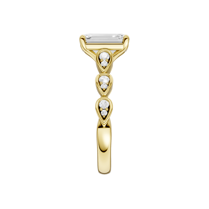 Trellis Shank Engagement Ring (Emerald) in 14K Yellow Gold – Silvadi Jewelry Aurora CO