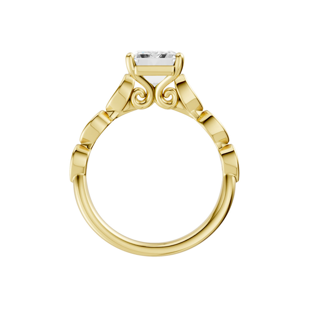 Trellis Shank Engagement Ring (Emerald) in 14K Yellow Gold – Silvadi Jewelry Aurora CO