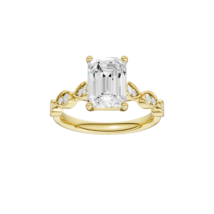 Trellis Shank Engagement Ring (Emerald) in 14K Yellow Gold – Silvadi Jewelry Aurora CO