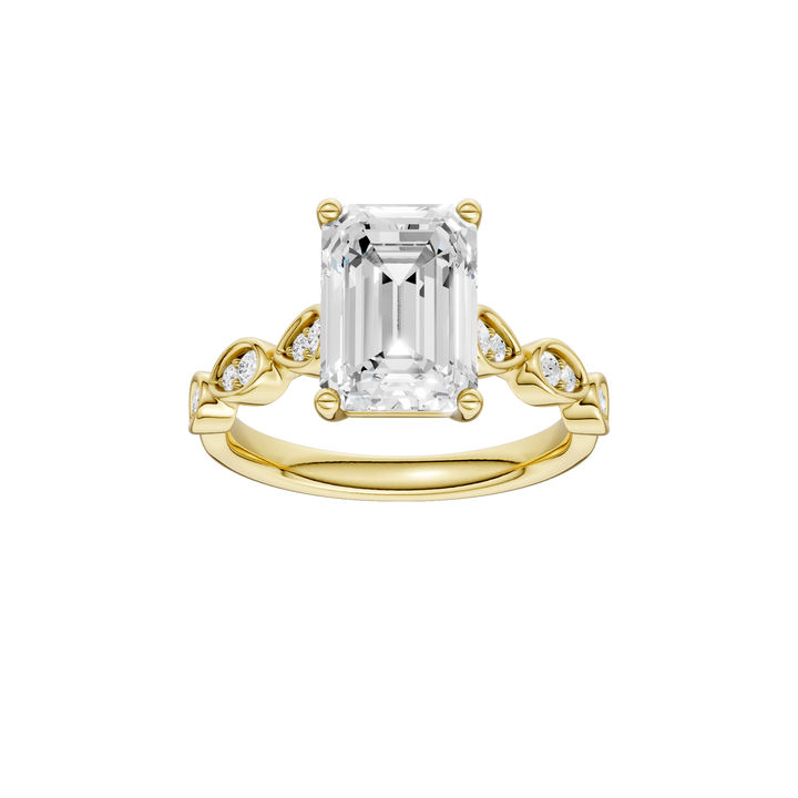 Trellis Shank Engagement Ring (Emerald) in 14K Yellow Gold – Silvadi Jewelry Aurora CO