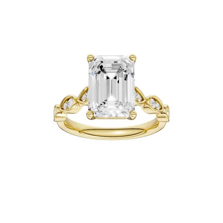 Trellis Shank Engagement Ring (Emerald) in 14K Yellow Gold – Silvadi Jewelry Aurora CO