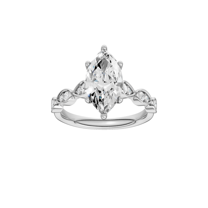 Trellis Shank Engagement Ring (Marquise) in 14K White Gold – Silvadi Jewelry Aurora CO