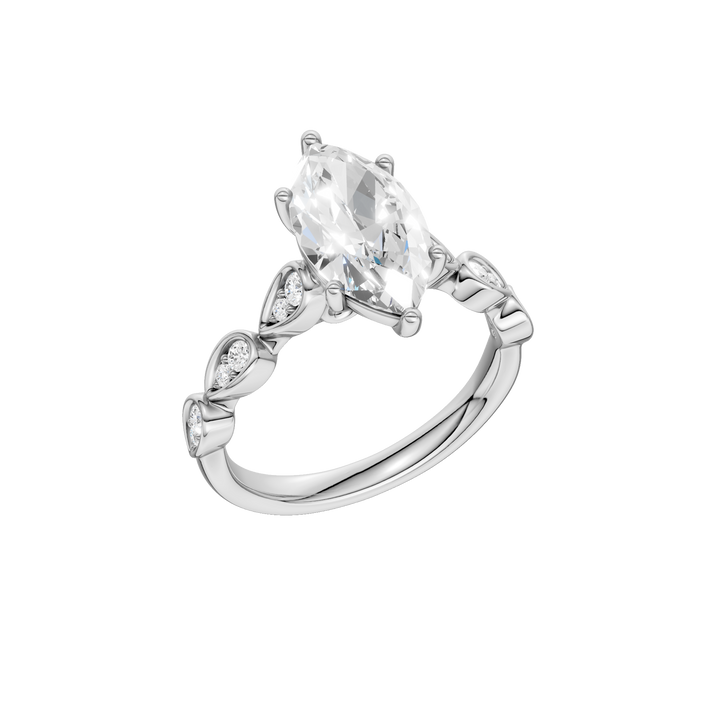 Trellis Shank Engagement Ring (Marquise) in 14K White Gold – Silvadi Jewelry Aurora CO