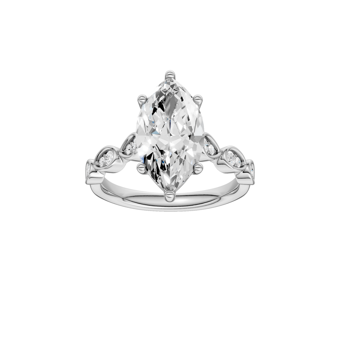 Trellis Shank Engagement Ring (Marquise) in 14K White Gold – Silvadi Jewelry Aurora CO