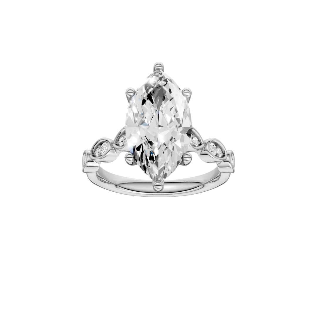 Trellis Shank Engagement Ring (Marquise) in 14K White Gold – Silvadi Jewelry Aurora CO