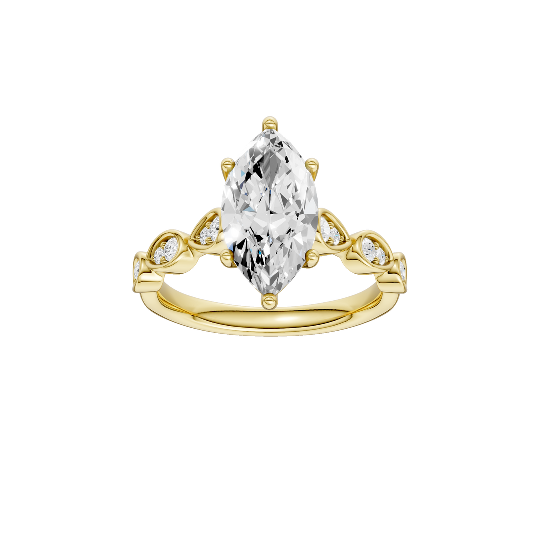 Trellis Shank Engagement Ring (Marquise) in 14K Yellow Gold – Silvadi Jewelry Aurora CO