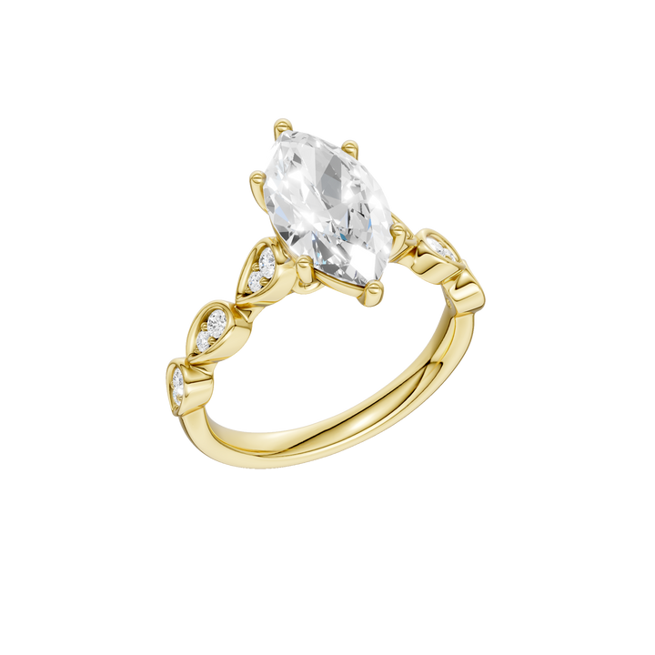Trellis Shank Engagement Ring (Marquise) in 14K Yellow Gold – Silvadi Jewelry Aurora CO