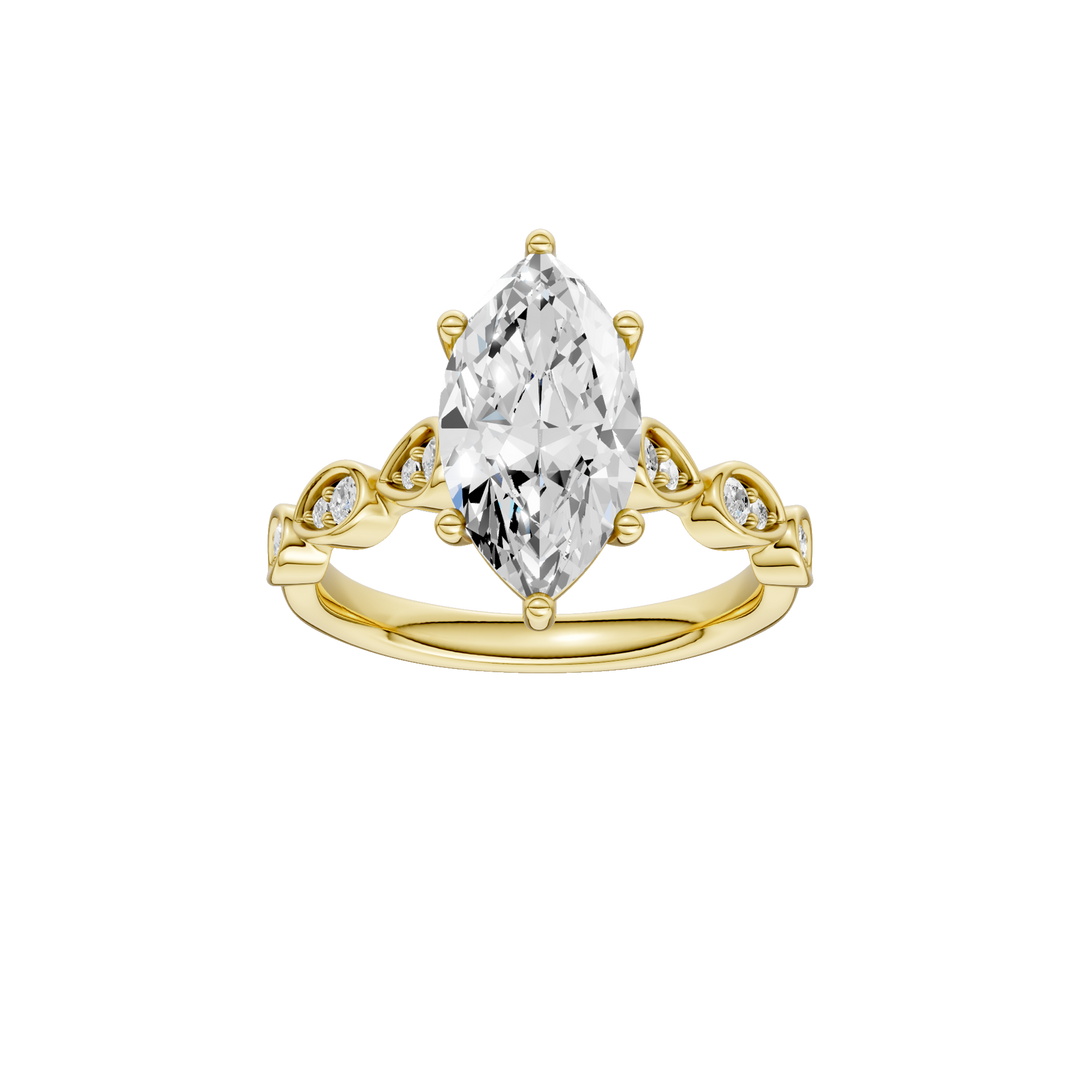 Trellis Shank Engagement Ring (Marquise) in 14K Yellow Gold – Silvadi Jewelry Aurora CO