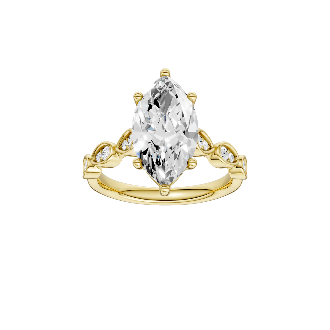 Trellis Shank Engagement Ring (Marquise) in 14K Yellow Gold – Silvadi Jewelry Aurora CO